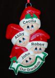 Stocking Caps Our 4 Grandkids Christmas Ornament Personalized by RussellRhodes.com