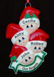 Stocking Caps Our 4 Kids Christmas Ornament Personalized by RussellRhodes.com