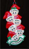 Stocking Caps Our 6 Grandkids Christmas Ornament Personalized by Russell Rhodes