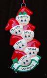 Stocking Caps Our 6 Kids Christmas Ornament Personalized by RussellRhodes.com