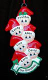 Grandparents Christmas Ornament Holiday Caps 6 Grandkids Personalized by RussellRhodes.com