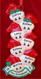 Stocking Caps Our 7 Grandkids Christmas Ornament Personalized by Russell Rhodes