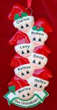 Grandparents Christmas Ornament Holiday Caps 7 Grandkids Personalized by RussellRhodes.com