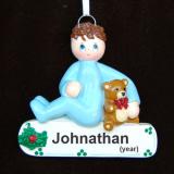 Toddler Christmas Ornament Boy Brown Hair Personalized by RussellRhodes.com
