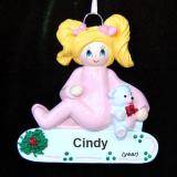 Toddler Christmas Ornament Blond Female Personalized by RussellRhodes.com