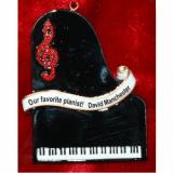 Piano Lento then Forte! Christmas Ornament Personalized by Russell Rhodes