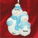 Single Parent 1 Child Family Christmas Ornament Personalized by Russell Rhodes