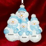 Single Parent Christmas Ornament 1st Xmas 3 Children Personalized by RussellRhodes.com