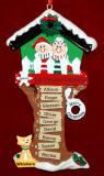 Grandparents Christmas Ornament Tree House for 8 with Pets Personalized by RussellRhodes.com
