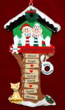 Grandparents Christmas Ornament Tree House for 6 with Pets Personalized by RussellRhodes.com