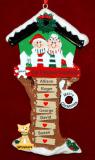 Grandparents Christmas Ornament Tree House for 5 with Pets Personalized by RussellRhodes.com