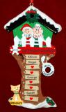Grandparents Christmas Ornament Tree House for 4 with Pets Personalized by RussellRhodes.com