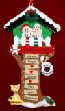 Grandparents Christmas Ornament Tree House for 3 with Pets Personalized by RussellRhodes.com