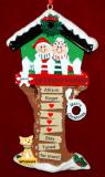 Grandparents Christmas Ornament Tree House for 2 with Pets Personalized by RussellRhodes.com