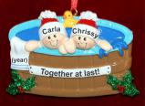 Lesbian Couple Christmas Ornament Hot Tub Fun Personalized by RussellRhodes.com