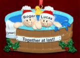 Gay Couple Christmas Ornament Hot Tub Fun Personalized by RussellRhodes.com