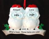 Twins Christmas Ornament What a Hoot Personalized by RussellRhodes.com
