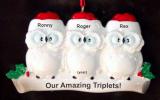 Triplets Christmas Ornament Winter Owls Personalized by RussellRhodes.com