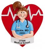 Medical School Graduation Ornament Healthy Hearts Female Personalized by RussellRhodes.com