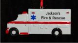 EMT Ambulance Christmas Ornament Personalized by Russell Rhodes