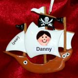 Pirate Ornament for Boy or Girl Personalized by RussellRhodes.com