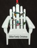Beach Chair Christmas Ornament Personalized by Russell Rhodes
