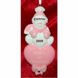 Lots of Love, Baby's First Christmas Pink Christmas Ornament Personalized by RussellRhodes.com