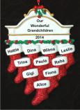 Stockings Hung with Care 10 Grandchildren Christmas Ornament Personalized by Russell Rhodes