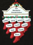 Stockings Hung with Care 10 Grandchildren Christmas Ornament Personalized by RussellRhodes.com