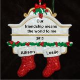 Two Friends for Life Christmas Ornament Personalized by Russell Rhodes