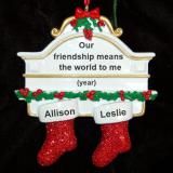 Friendship Christmas Ornament Hung with Care for 2 Personalized by RussellRhodes.com
