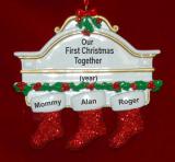 Single Parent Christmas Ornament Hung with Care for 3 Personalized by RussellRhodes.com