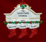 Family Christmas Ornament Hung with Care for 3 Personalized by RussellRhodes.com