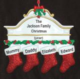 Family Christmas Ornament Hung with Care for 4 Personalized by RussellRhodes.com