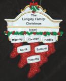 Stockings Hung with Care Family of 6 Christmas Ornament Personalized by RussellRhodes.com