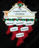 Family Christmas Ornament Hung with Care for 6 with Pets Personalized by RussellRhodes.com