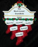 Grandparents Christmas Ornament Hung with Care 6 Grandkids Personalized by RussellRhodes.com