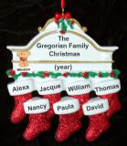 Family Christmas Ornament Hung with Care for 7 with Pets Personalized by RussellRhodes.com
