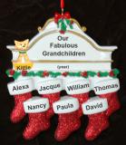Grandparents Christmas Ornament Hung with Care 7 Grandkids with Pets Personalized by RussellRhodes.com