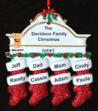 Family Christmas Ornament Hung with Care for 8 with Pets Personalized by RussellRhodes.com