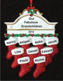 Stockings Hung with Care 9 Grandchildren Christmas Ornament Personalized by Russell Rhodes