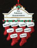 Grandparents Christmas Ornament Hung with Care 9 Grandkids Personalized by RussellRhodes.com