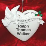 Memorial Heart of Remembrance Christmas Ornament Personalized by Russell Rhodes