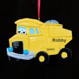 Dumptruck Boy Christmas Ornament Personalized by Russell Rhodes