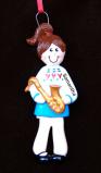 Female Saxophone Christmas Ornament Personalized by RussellRhodes.com