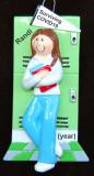 Pandemic Christmas Ornament Female Brunette Personalized by RussellRhodes.com