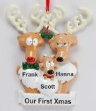 Our First Christmas Family Christmas Ornament Reindeer 3 Personalized by RussellRhodes.com