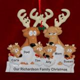 Personalized Family Christmas Ornament Reindeer 6 Personalized by Russell Rhodes