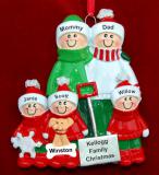 Family Christmas Ornament with Pets Personalized by Russell Rhodes
