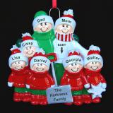 Personalized Winter Fun Expecting Christmas Ornament for 7 by Russell Rhodes